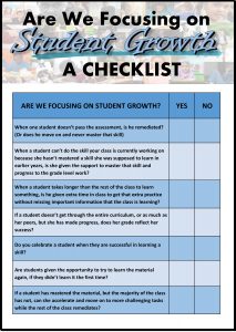 Focus on the Growth Student Checklist