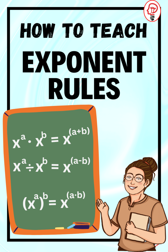Exponent rules: power of a power, quotient of a power, product of a power